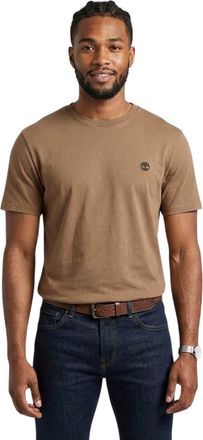 Timberland Heren-T-shirt met ronde hals en River-borduursel (Chocolade Chip)