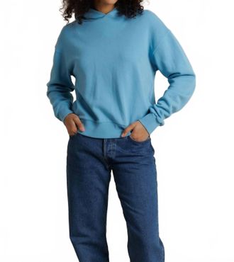 perfectwhitetee Heart Cotton Fleece Pullover Hoodie In Milky Blue