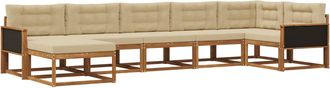 vidaXL Conjunto De Sof&aacute;s De Exterior 7 Uds. Natural Y Beige Vidaxl