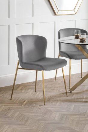 Julian Bowen Harper Upholstered Dining Chair (Set of 2) in Grey
