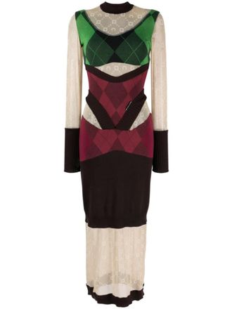 Marine Serre Multi color Multi color knit midi dress