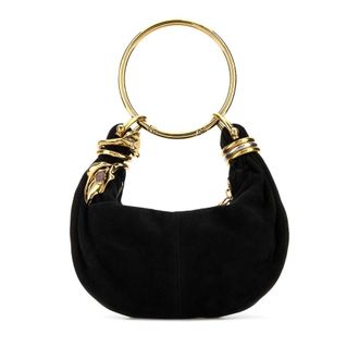 Chlo&eacute; Black Suede Mini Bracelet Handbag