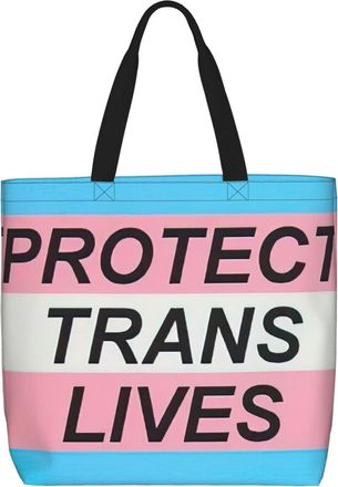 Generic Women Handbag Protect Trans Kids Transgender Pride Month Daily Bag Reusable Fashion Crossbody Bags, For Christmas, Birthday, Graduation, Wedding, Swim