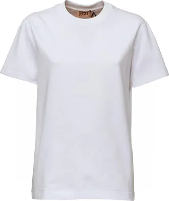 N&deg;21 Oversized White Heavy Cotton Jersey T-Shirt
