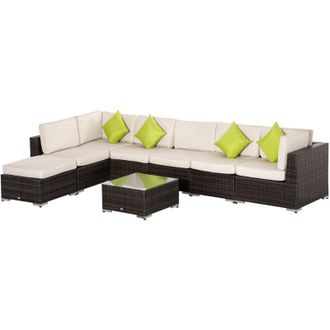OUTSUNNY Mobili da Giardino Salotto da Giardino Componibile Set 8 Pz - Outsunny