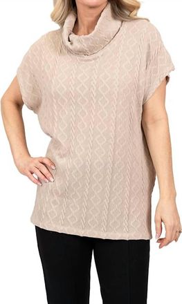 Scapa Mockneck Textured Top In Beige