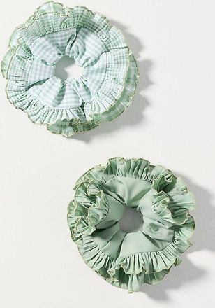 Anthropologie Gingham Hair Scrunchies, Set of 2