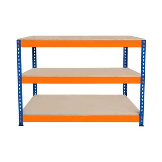 MonsterShop S-Rax 3 Tier Workbench - 120cm x 60cm x 90cm in Orange | Size: 120 cm x 60 cm x 90 cm