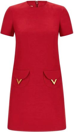Valentino Garavani Pocket-Detail And V Logo Mini Dress
