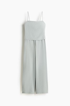 H&M Gerippter Pyjama mit Picot-Bes&auml;tzen - Hellt&uuml;rkis