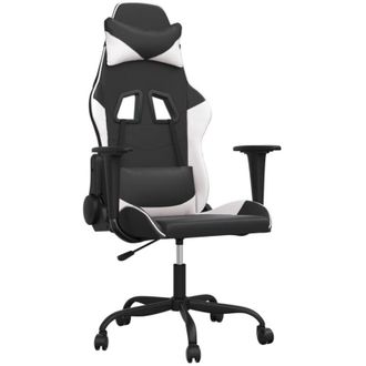 vidaXL Silla Gaming Cuero Sint&eacute;tico Negro Y Blanco Vidaxl