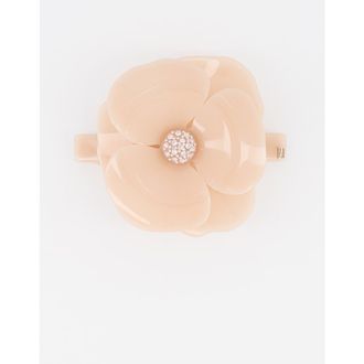 Alexandre de Paris Camelia acetate barette in Beige at Nordstrom, Size Large