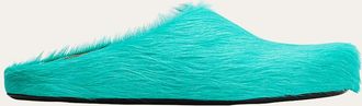 Marni Mens Fussbett Calf Hair Sabot Mules