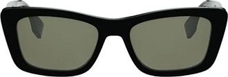 Fendi Lettering Zonnebril - Dames - Accessoires - Zwart - Maat: 53 MM