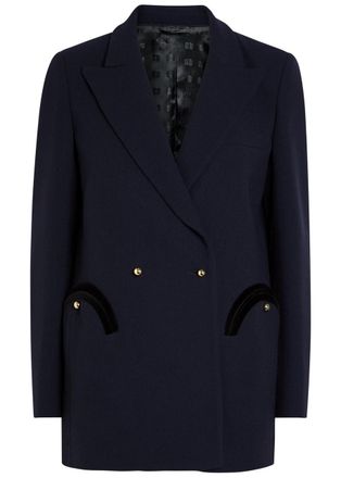Blaz&eacute; Milano Everyday Double-breasted Wool Blazer - Navy - 00 (UK4 / Xxs)
