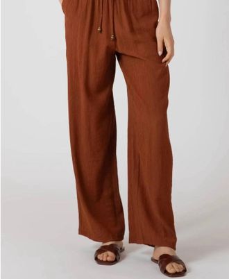 Dex Clothing Womens Pull-On Wide Leg Pants In Burnt Sienna