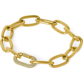 Dean Davidson Solene Pav&eacute; Statement Link Bracelet in White Cz/gold at Nordstrom