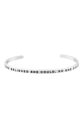 Mantra She Believed She Could, So She Did bracelet in Silver at Nordstrom