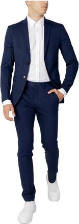 Jack & Jones Navy Blauw Slim Fit Blazer - Heren - Business pakken - Blauw - S - Polyester - Kostuums