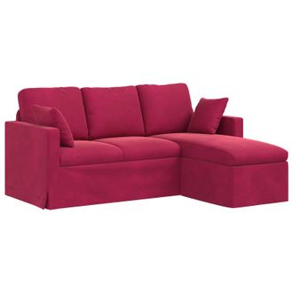 vidaXL Sof&aacute; Rojo Vino 178 X 134 X 80 Cm Terciopelo Vidaxl