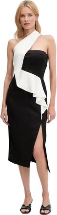 Karl Lagerfeld BW Asymmetrische Jurk - Dames - Casual kleedjes - Zwart - M - Polyester - Kleedjes