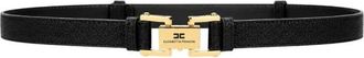 Elisabetta Franchi Slim Logo Plate Belt - Dames - Riemen - Zwart - 2XS - Polyester - Accessoires