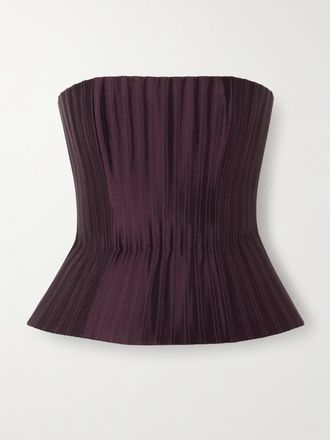 Danielle Frankel Top Bustier Senza Spalline In Twill Di Seta Veda - Viola