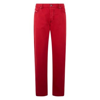 Diesel Straight Jeans, male, Red, Size: W38 Straight Lightweight and Versatile Jeans