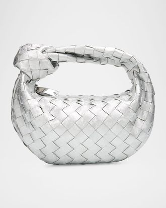 Bottega Veneta Jodie Mini Laminated Leather Top-Handle Bag