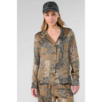 Le Temps Des Cerises Qatijnen blouse, reverskraag