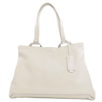Miu Miu White Leather Tote Bag (Pre-Owned)