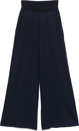 Frenckenberger Pantaloni in maglia a vita alta - Blu