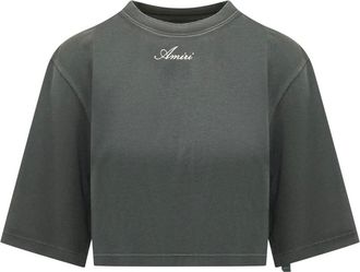 Amiri Tops, Dames, Zwart, XS, Cropped Tee