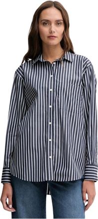 Lacoste Oversized Katoenen Poplin Shirt - Dames - Overhemden - Blauw - L - Katoen - Overhemden