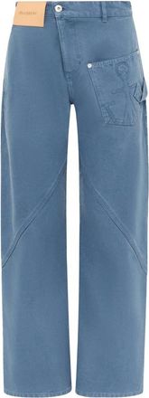 J.W.Anderson Jeans, Dames, Blauw, W26, Katoen, Twisted Workwear Broeken