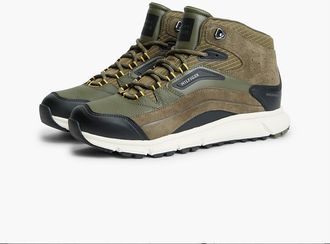 Tommy Hilfiger Mens Suede Sneaker Boot - Platinum Olive - US 11.5 / EU 45