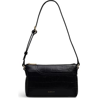 Radley London Pockets - Faux Croc Mini Ziptop Shoulder Bag in Black at Nordstrom, Size X-Small
