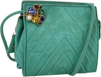 Chanel Pre-owned Nylon Shoulder Bag - Dames - Vintage Schoudertas - Groen - ONE Size - Nylon - Vintage