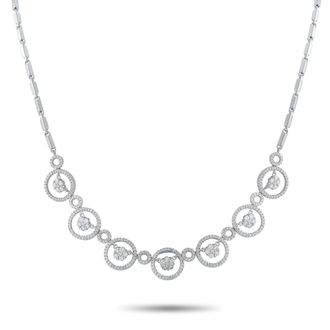 Luxury Bazaar 18K White Gold 2.45ct Diamond Circle Link Necklace MF14-072826