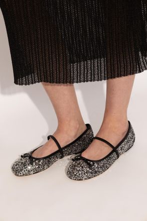 Marc Jacobs Sequin Ballerinas The Sabrina, Womens, Silver