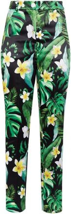 Philipp Plein Duchesse Super High Waist Broeken Hawaii - Dames - Slim Fit Broeken - Groen - XS - Polyester - Broeken
