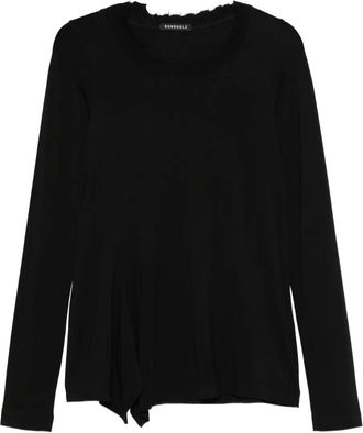 Rundholz frayed-trim jumper - Black