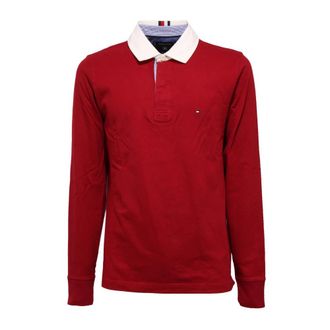 Tommy Hilfiger Polo Shirts, male, Red, L, Dark Cotton T-shirt