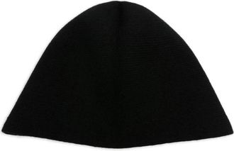 Uma Wang Ribbed Frayed Beanie - Dames - Hoeden - Zwart - S/M - Kasjmier - Accessoires