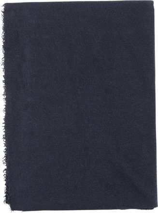 Faliero Sarti Kasjmier Zijde Navy Sjaal Rechthoekig Ontwerp - Heren - Wintersjaals - Blauw - ONE Size - Kasjmier - Accessoires
