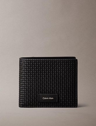 Calvin Klein Embossed Woven Billfold Coin Wallet