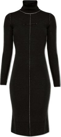 Maison Margiela Wollen Jurk - Dames - Korte kleedjes - Zwart - S - Wol - Kleedjes