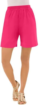 Roaman's Plus Size Soft Knit Pull On Short in Pink Burst at Nordstrom, Size 3X