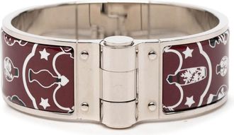Herm&egrave;s Pre-owned Hermes Wide Enamel Tropical Club Flacons Bandana Hinged Bangle 60 Ladies 65CHF75ZNVU91QL3