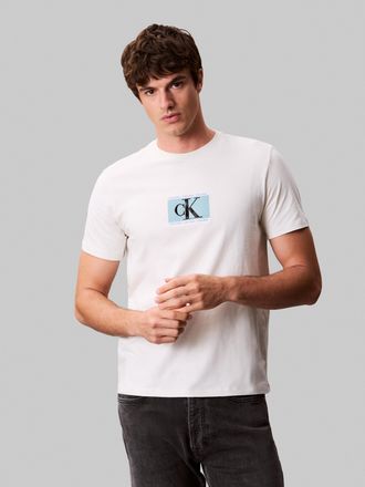 Calvin Klein T-Shirt CALVIN KLEIN SS 30s E SPRTSWR 3 G, Herren, Gr. XXL, grau (chalk), Single Jersey, Obermaterial: 100% Baumwolle, unifarben, regular fit h&uuml;ftlang